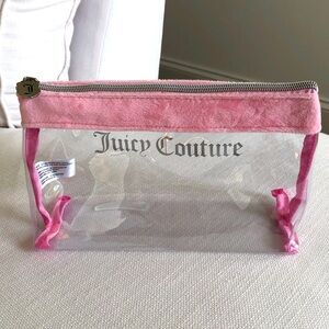 Juicy Couture Pink Trim Clear Cosmetic Pouch NWOT